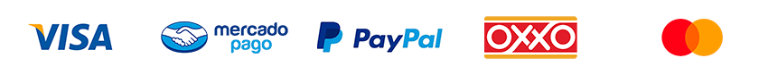 Métodos de pago: Visa, Mastercard, American Express, SPEI, OXXO
